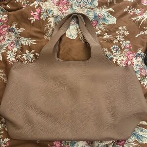 Cuyana System 16-inch Laptop Leather Bag in Cappuccino